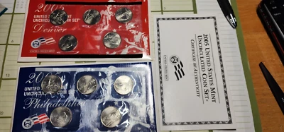 2005 P&D State Quarters Set- 10 Satin Unc Coins in Mint Cello   "FREE SHIPPING" - Image 1 of 2