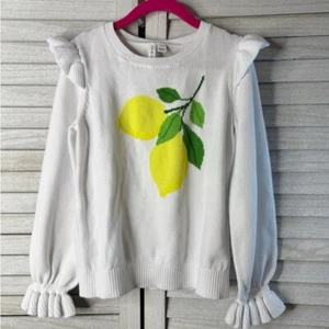 Janie & Jack White Sweater with Lemon Design. Size 7. Good Condition - Picture 1 of 6