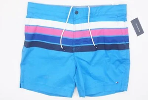 NUEVOS BAÚLES DE BAÑO TOMMY HILFIGER A RAYAS AZULES SECO RÁPIDO TALLA XL - Imagen 1 de 4