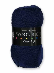 Hilo De Tejer Cygnet Truly De Lana Rica 4 Ply 50g 324 Navy - Imagen 1 de 2