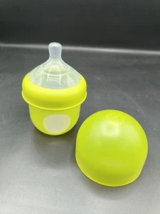 BOON NURSH SILICONE 4 OZ BABY BOTTLES LIME GREEN YELLOW - Picture 1 of 4