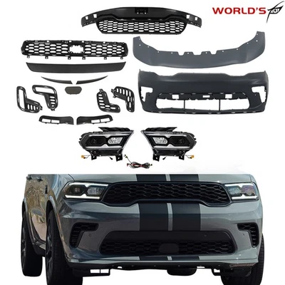 Headlighs&Front Bumper&Grille Assembly W/Radar Holes For 2014-2020 Dodge Durango - Image 1 of 4