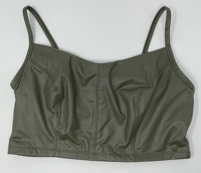 Sujetador Real Luxe Offline By Aerie Cuero Sintético Verde Oliva Nuevo con Etiquetas $39.95 Talla XL Foto 1 de 4