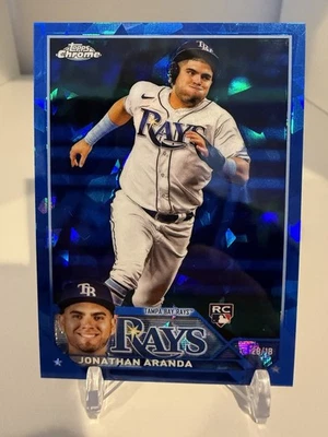 2023 Topps Chrome Sapphire Jonathan Aranda RC Blue Rays  - Image 1 of 2