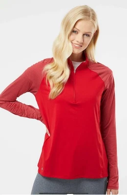 Suéter Adidas Para Mujer Rayas Bloque Cuarto Cremallera - A521 Talla 3XL Team Power Rojo Foto 1 de 4