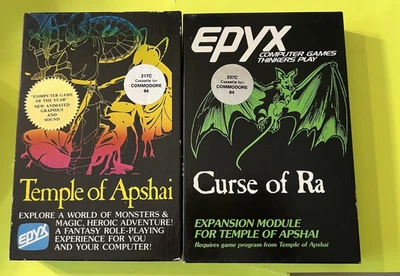 Dunjonquest Temple Apshai + Curse of Ra Commodore 64 Epyx Complete Cassette 1980 - Image 1 of 4