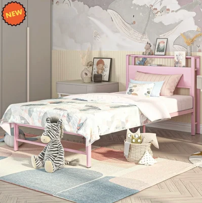 Marco de cama tamaño doble niño niña dormitorio Marco De Cama Para Niña rosa NUEVO Foto 1 de 4