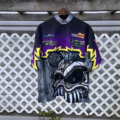 Camiseta masculina vintage Piranha Z Racing tamanho XL ciclismo feita nos EUA - Imagem 1 de 4