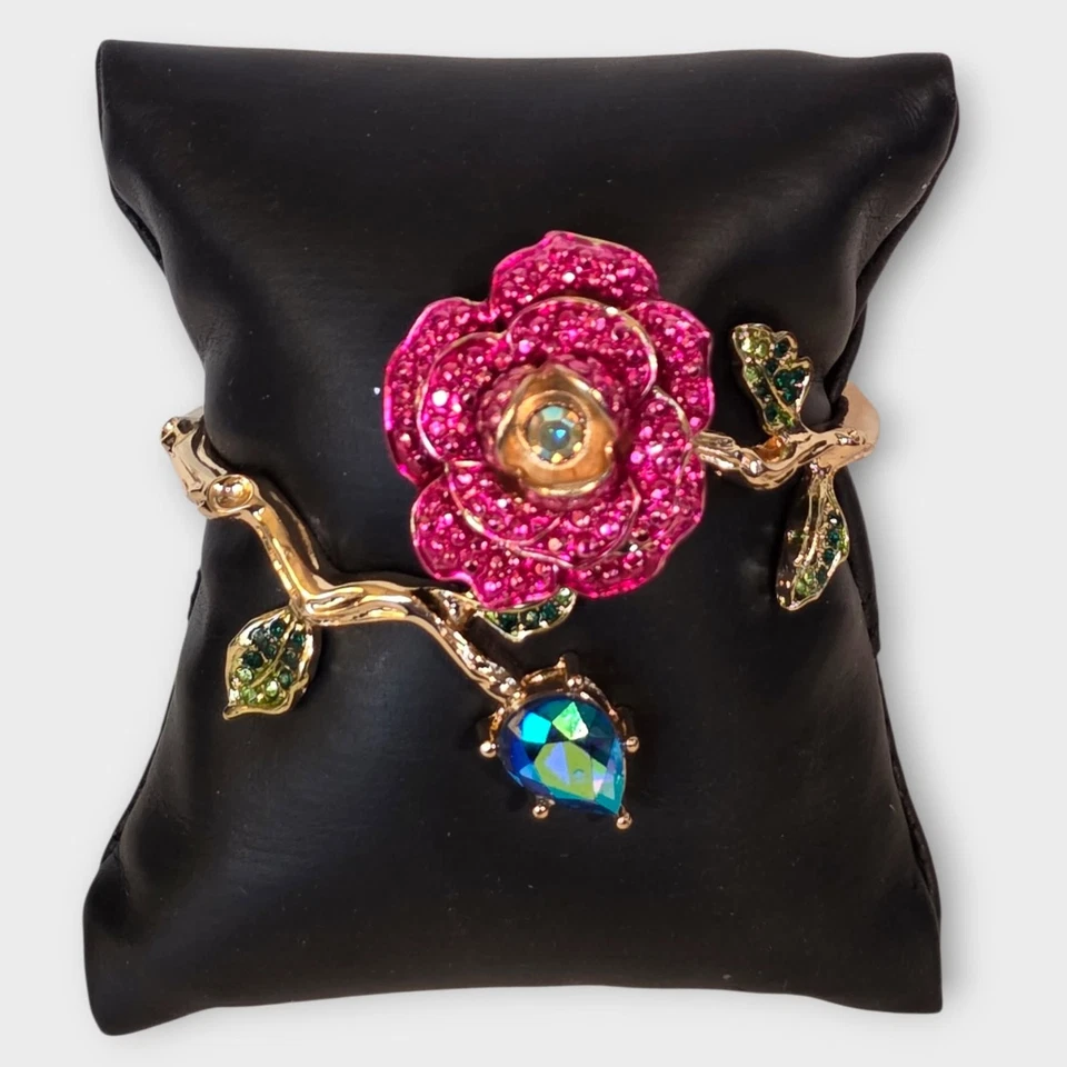 Pulsera con bisagras Betsey Johnson rosa rama cristal estrás Foto 1 de 4