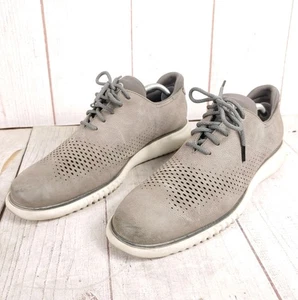 Cole Haan 2.ZeroGrand - SIZE 11M Laser Oxford Shoes Gray Nubuck Leather - C36071 - Picture 1 of 9