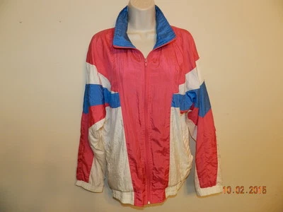 Chaqueta de Pista Vintage JC Penny Juegos Olímpicos de Estados Unidos Años 90 Talla Grande Rosa Blanco y Azul Foto 1 de 4