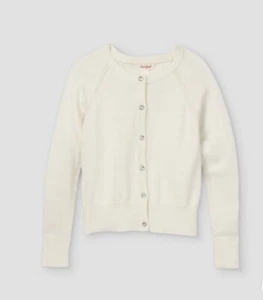 Cat & Jack Girls White Cardigan Sweater Button Front Long Sleeve XS 4-5 New - Picture 1 of 2