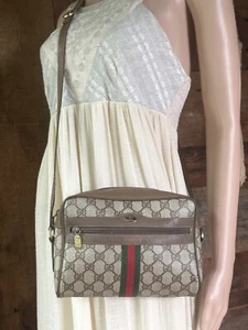 Gucci Vintage Bag Ophidia Sherry Shoulder Bag Crossbody Purse Brown Authentic - Picture 1 of 15