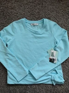 Girls DSG Medium Side Tie Crew Neck Iced Blue Heather. size M A19 - Picture 1 of 5