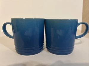 2 Le Creuset 12 Oz London Mugs Azure Blue New W/O Tags - Picture 1 of 5