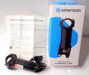 Dimension 1-1/8" Threadless Steerer 25.4 Handlebar Clamp 17 Degree 100mm Length - Picture 1 of 2
