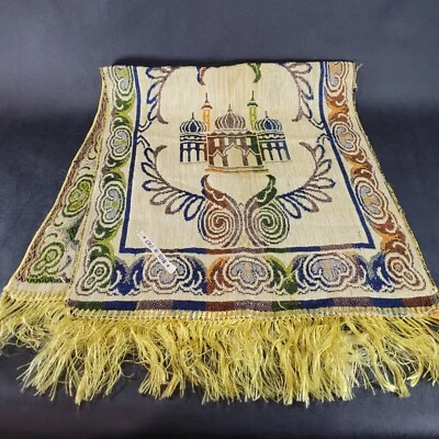 Винтажная гобеленовая дорожка ручной работы сделано в Италии 40 x 15,5 дюйма бахрома - Изображение 1 из 4