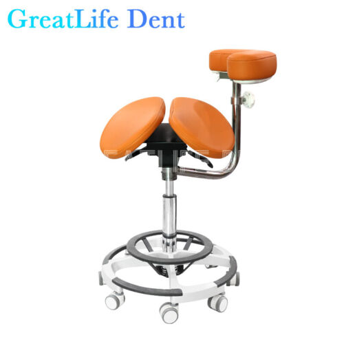 PU Mobile Dental Saddle Nurse Doctor's Chair with Foot Control Adjustable Height