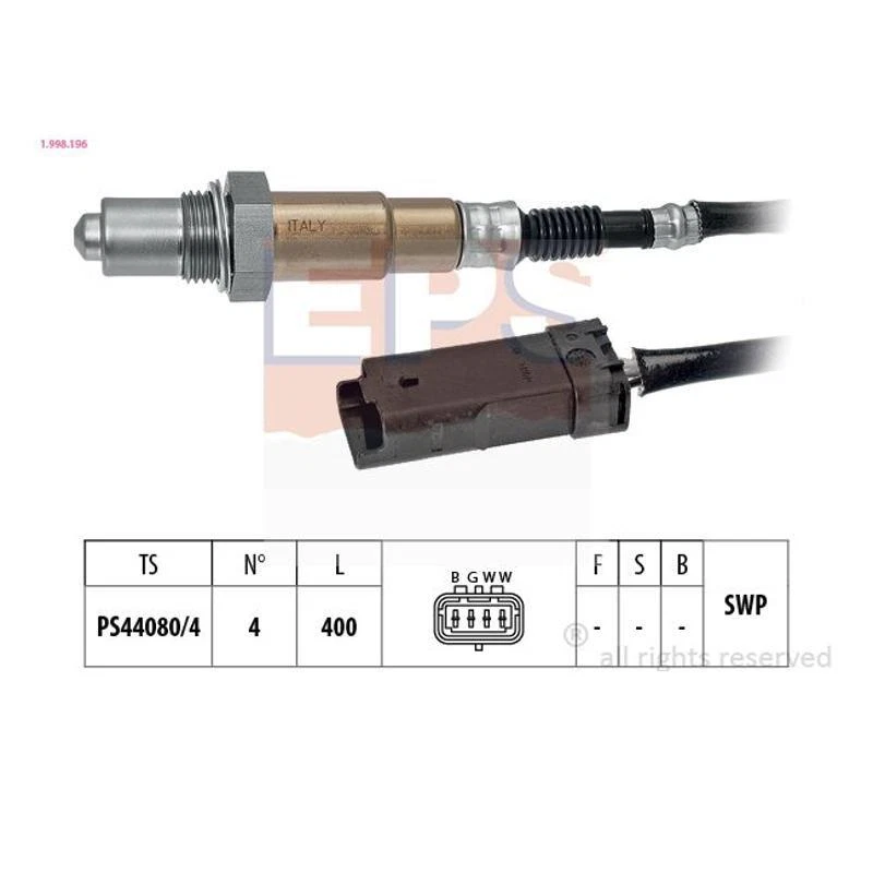 EPS 1.998.196 Sonda Lambda Per Citroën C-Elysee Toyota Aygo DS DS3 Opel Peugeot - Immagine 1 di 1