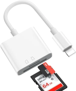 SD Card Reader for Iphone/Ipad,Light-Ing to SD/TF Card Camera Reader Adapter Con - Afbeelding 1 van 12