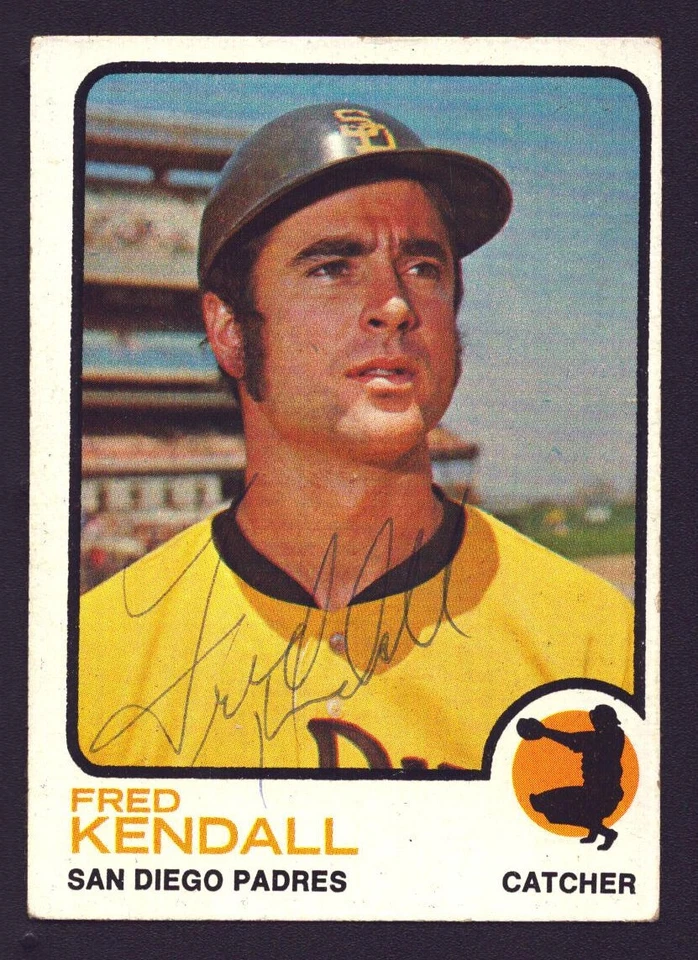 FRED KENDALL 1973 Topps #221 AUTOGRAPH PADRES Auto Signed Indians Red Sox - Image 1 of 1