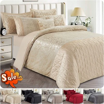 Luxury Reversible Duvet Cover Double King Sizes Quilt Cover Bedding Set W Pillow