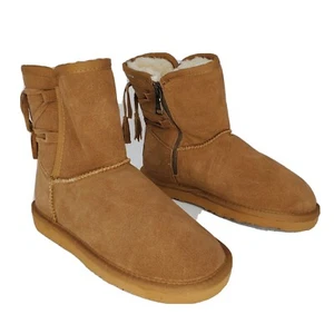 New Lamo Kitt Water & Stain Resistant Suede Shearling Style Boots Brown Size 7 - Picture 1 of 5