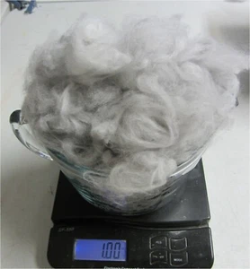 French Angora Rabbit Wool, Varied Grays, Super Soft Raw Wool, 1 oz (Awesome!) - Picture 1 of 3
