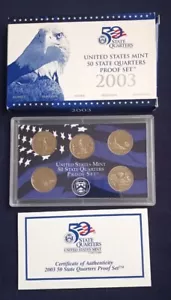 2003-S State Quarter Clad DCAM Proof Set! Complete w/ Box & COA! Free Shipping!! - Picture 1 of 2