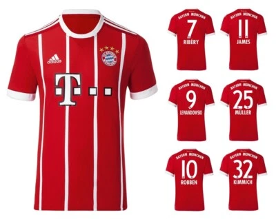 Trikot Kinder Adidas FC Bayern München 2017-2018 Home I Heim FCB + Spielernummer - Bild 1 von 4