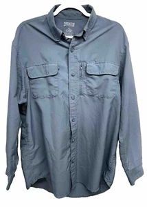 Duluth Trading Co Fishing Shirt Blue Mens Medium Vented Long Sleeve Button Down - Picture 1 of 5