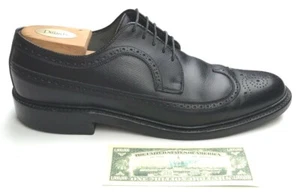 Vintage Footjoy Budapester Oxford-Schuhe schwarz genarbtes Leder Brogue Herren 12/4A schmal - Bild 1 von 12