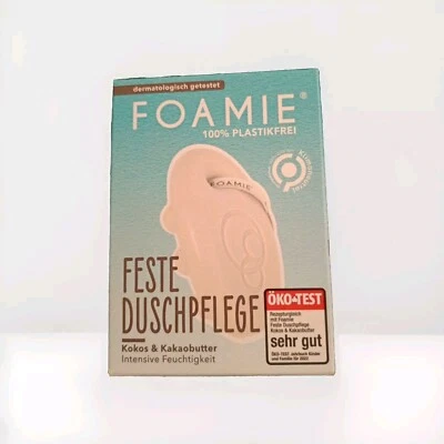 1 x 80g Foamie Feste Duschpflege - Kokos & Kakaobutter - Intensive Feuchtigkeit