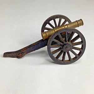 Vintage Small Metal Cannon on Wheels Toy - Picture 1 of 17