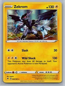 Pokémon JCC Zekrom Vivid Voltage 060/185 Holo Holo Raro - Imagen 1 de 2