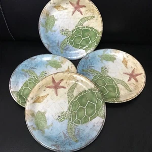 "Platos de cena de melamina Pier 1 Speedy Turtle de 9""". Juego de cuatro. Nuevo - Imagen 1 de 4