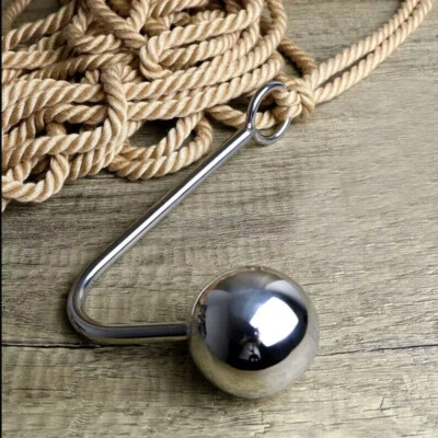 Gancho anal de acero inoxidable para tapón trasero esclavitud juguetes sexuales fetiche esclavo cáñamo cuerda BDSM Foto 1 de 4