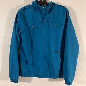 Volcom Jacket Softshell Hooded Mesh Lined Full Zip Teal Blue - Picture 1 of 4