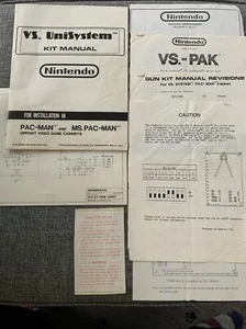NINTENDO VS UNISYSTEM Pac Man & Ms Pac Man Arcade Game Kit Manual 1985 - Picture 1 of 2