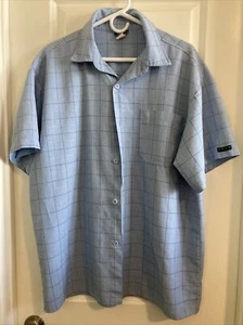 Solo Semore VTG Check Short Sleeve Button Up Rayon Shirt Sz XL| Made in USA - Picture 1 of 4