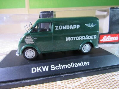 831Z Schuco 02399 Chine DKW 3=6 Schnellaster Zündapp Moto Vert 1:43 Neuf + Boite - Photo 1/4