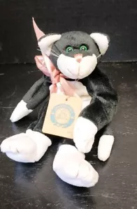 Vintage Baby Junge weiche Plüsch Kätzchen Katze 1998 mit Original Etikett - Bild 1 von 9