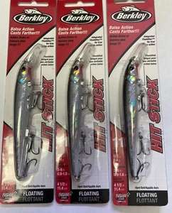 3-Berkley Hit Stick Balsa Action (Black Silver) Size 11 Fishing Lure NEW - Picture 1 of 1