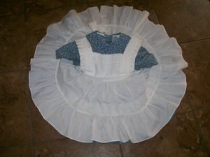 Vintage Bryan Apron Pinafore Dress 2 Pc Blue Prairie Pinafore USA Made Sz 4T - Picture 1 of 9