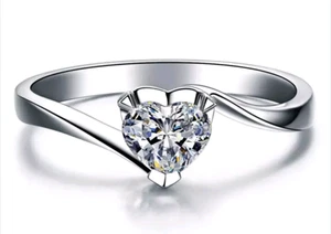 Anillo de compromiso simple para el corazón - Imagen 1 de 3