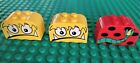 LEGO 4744 Brick Curved 2 x 4 x 2 MONSTER PRINTS x 3 from Mcdonalds Polybags