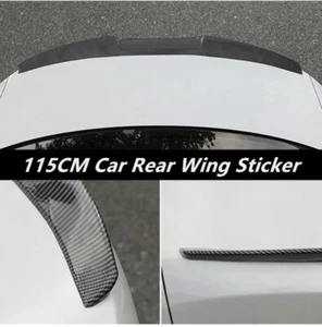 Universal 115cm Carbon Fiber Look Car Rear Trunk Spoiler Tail Edge Lip Wing Trim - Bild 1 von 10
