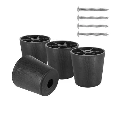 2 inch Black Plastic Furniture Legs, Screw-in Couch Legs Round Tapered Sofa Legs - Image 1 of 4