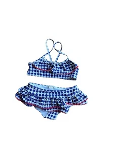 Kate Spade New York Blue And White 2-Piece Swimsuit Size 7 - Picture 1 of 6