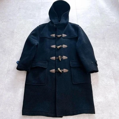 PAUL STUART Long Duffle Coat Wool Herringbone Navy Vintage XL Size From Japan - Image 1 of 4